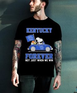 Official Peanuts Snoopy And Woodstock On Car Kentucky Basketball Forever Not Just When We Win Shirt