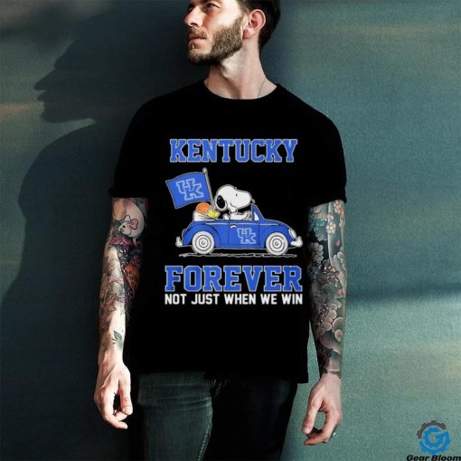 Official Peanuts Snoopy And Woodstock On Car Kentucky Basketball Forever Not Just When We Win Shirt