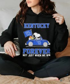 Official Peanuts Snoopy And Woodstock On Car Kentucky Basketball Forever Not Just When We Win Shirt