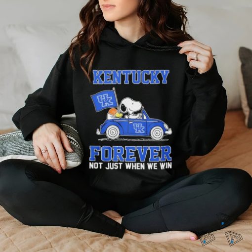 Official Peanuts Snoopy And Woodstock On Car Kentucky Basketball Forever Not Just When We Win Shirt