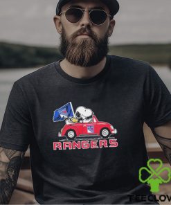 Official Peanuts Snoopy And Woodstock On Car New York Rangers Hockey Shirt