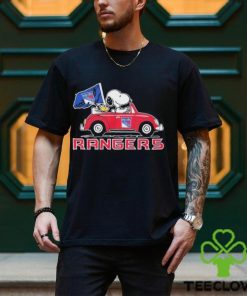 Official Peanuts Snoopy And Woodstock On Car New York Rangers Hockey Shirt
