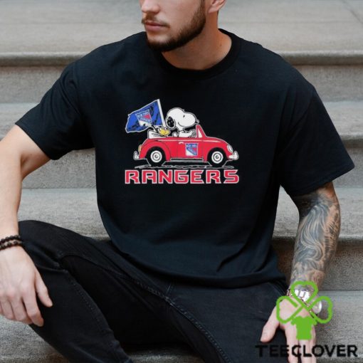 Official Peanuts Snoopy And Woodstock On Car New York Rangers Hockey Shirt