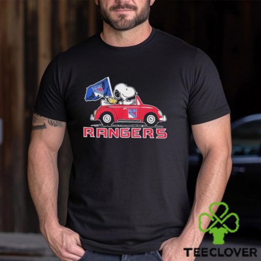 Official Peanuts Snoopy And Woodstock On Car New York Rangers Hockey Shirt