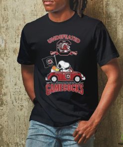 Official Peanuts Snoopy And Woodstock On Car South Carolina Gamecocks Undefeated 2024 Perfect Season Shirt