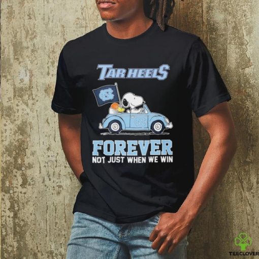 Official Peanuts Snoopy And Woodstock On Car UNC Basketball Forever Not Just When We Win Shirt