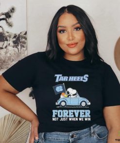 Official Peanuts Snoopy And Woodstock On Car UNC Basketball Forever Not Just When We Win Shirt