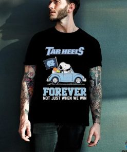 Official Peanuts Snoopy And Woodstock On Car UNC Basketball Forever Not Just When We Win Shirt