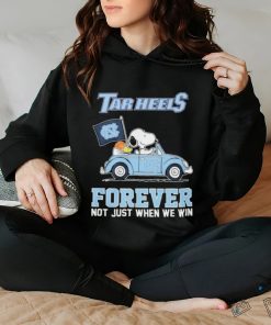 Official Peanuts Snoopy And Woodstock On Car UNC Basketball Forever Not Just When We Win Shirt