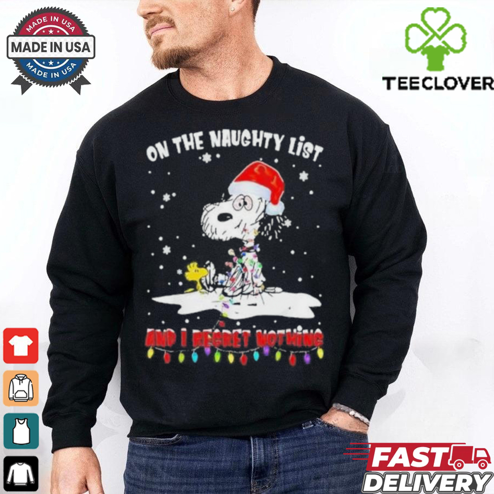 Official Peanuts Snoopy Christmas On The Naughty List And I Regret Nothing 2024 T Shirt Official Peanuts Snoopy Christmas On The Naughty List And I Regret Nothing 2024 T Shirt
