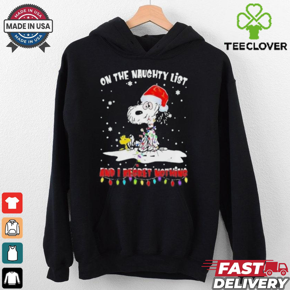 Official Peanuts Snoopy Christmas On The Naughty List And I Regret Nothing 2024 T Shirt Official Peanuts Snoopy Christmas On The Naughty List And I Regret Nothing 2024 T Shirt