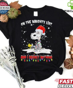 Official Peanuts Snoopy Christmas On The Naughty List And I Regret Nothing 2024 T Shirt