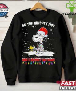 Official Peanuts Snoopy Christmas On The Naughty List And I Regret Nothing 2024 T Shirt