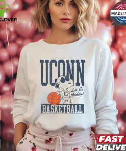 Official Peanuts x UConn Snoopy Basketball Let’s Go Huskies t shirt