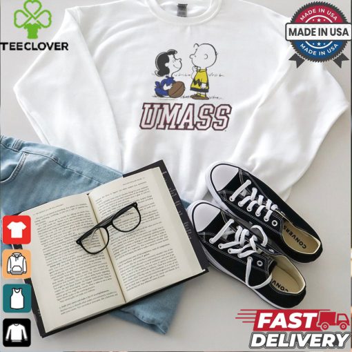 Official Peanuts x UMass Lucy Charlie Brown Football Graphic t shirt