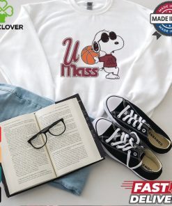 Official Peanuts x UMass Snoopy Basketball t shirt