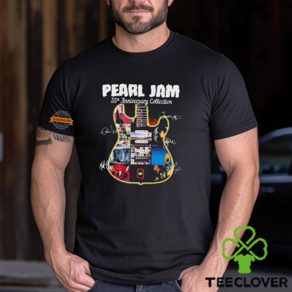 Official Pearl Jam 35th anniversary Collection Guitar signatures shirt Official Pearl Jam 35th anniversary Collection Guitar signatures shirt