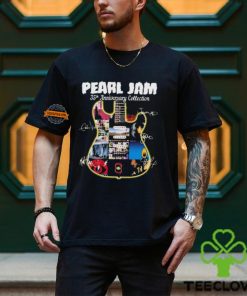 Official Pearl Jam 35th anniversary Collection Guitar signatures shirt