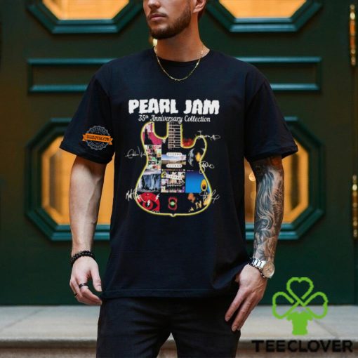Official Pearl Jam 35th anniversary Collection Guitar signatures shirt