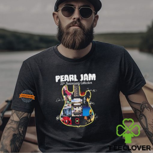 Official Pearl Jam 35th anniversary Collection Guitar signatures shirt