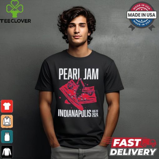 Official Pearl Jam Indianapolis Indiana Event Tee At Ruoff Music Center On August 26th 2024 Sneaker Artwork Two Sides Unisex T Shirt