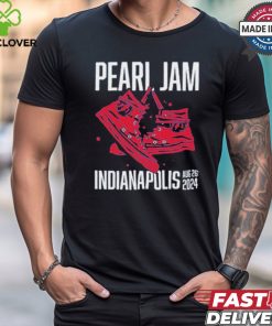 Official Pearl Jam Indianapolis Indiana Event Tee At Ruoff Music Center On August 26th 2024 Sneaker Artwork Two Sides Unisex T Shirt