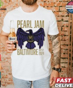 Official Pearl Jam With Glen Hansard Event Tee At CFG Bank Arena In Baltimore MD On September 12th 2024 The Eagle Artwork Two Side Unisex T Shirt 2 Official Pearl Jam With Glen Hansard Event Tee At CFG Bank Arena In Baltimore MD On September 12th 2024 The Eagle Artwork Two Side Unisex T Shirt