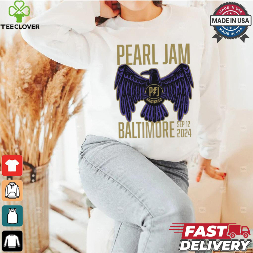Official Pearl Jam With Glen Hansard Event Tee At CFG Bank Arena In Baltimore MD On September 12th 2024 The Eagle Artwork Two Side Unisex T Shirt Official Pearl Jam With Glen Hansard Event Tee At CFG Bank Arena In Baltimore MD On September 12th 2024 The Eagle Artwork Two Side Unisex T Shirt
