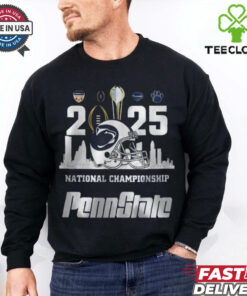 Official Penn State Nittany Lions 2025 National Championship Skyline Helmet Logo Football Shirt