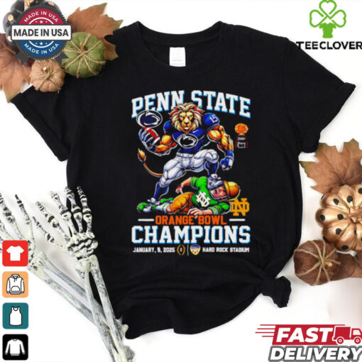 Official Penn State Nittany Lions Orange Bowl 2025 Champs mascot shirt
