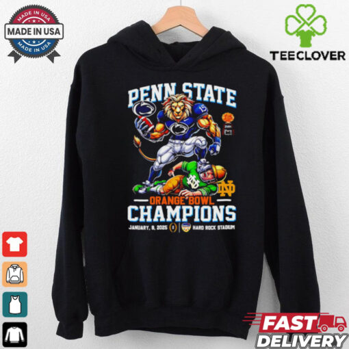 Official Penn State Nittany Lions Orange Bowl 2025 Champs mascot shirt