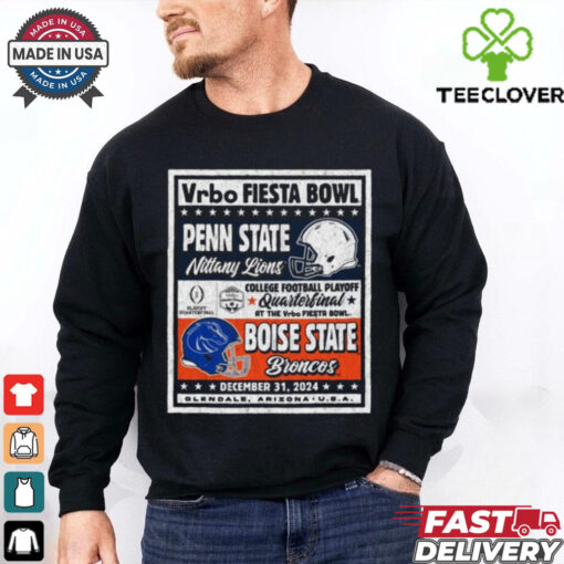 Official Penn State Nittany Lions Vs Boise State Broncos CFP Vrbo Fiesta Bowl Matchup Ringside Rivalry Dec 31 2024 Vintage t shirt