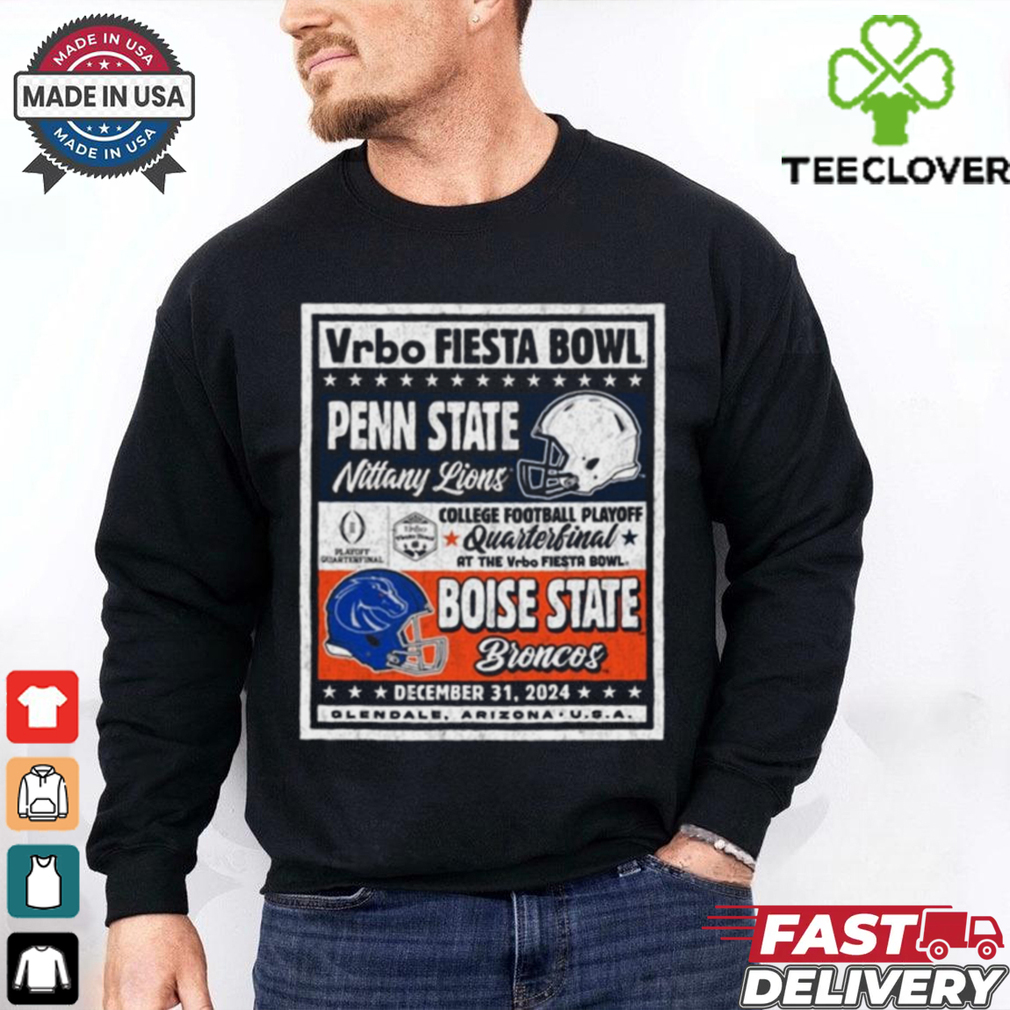 Official Penn State Nittany Lions Vs Boise State Broncos CFP Vrbo Fiesta Bowl Matchup Ringside Rivalry Dec 31 2024 Vintage t shirt Official Penn State Nittany Lions Vs Boise State Broncos CFP Vrbo Fiesta Bowl Matchup Ringside Rivalry Dec 31 2024 Vintage t shirt