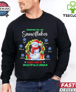 Official Personalized Grandkids Are Like Snowflakes Each One Is Beautifully Unique Christmas Shirt