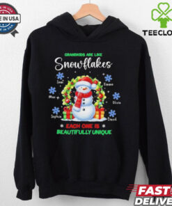 Official Personalized Grandkids Are Like Snowflakes Each One Is Beautifully Unique Christmas Shirt