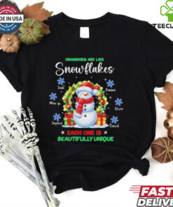 Official Personalized Grandkids Are Like Snowflakes Each One Is Beautifully Unique Christmas Shirt