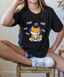 Official Pew Pew Pew Shiba Inu T Shirt