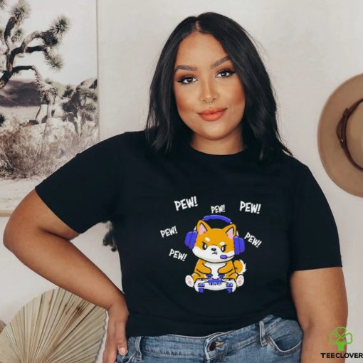 Official Pew Pew Pew Shiba Inu T Shirt
