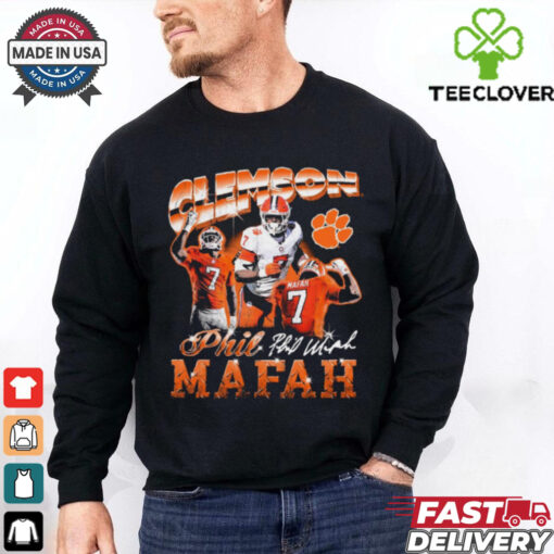 Official Phil Mafah Clemson Tigers 90s Retro Signature Graphic t shirt