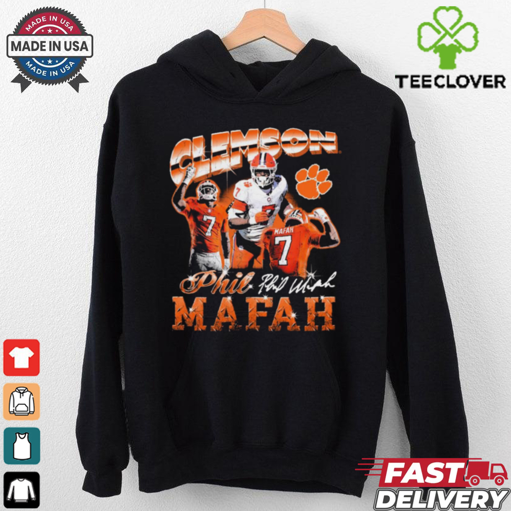 Official Phil Mafah Clemson Tigers 90s Retro Signature Graphic t shirt Official Phil Mafah Clemson Tigers 90s Retro Signature Graphic t shirt