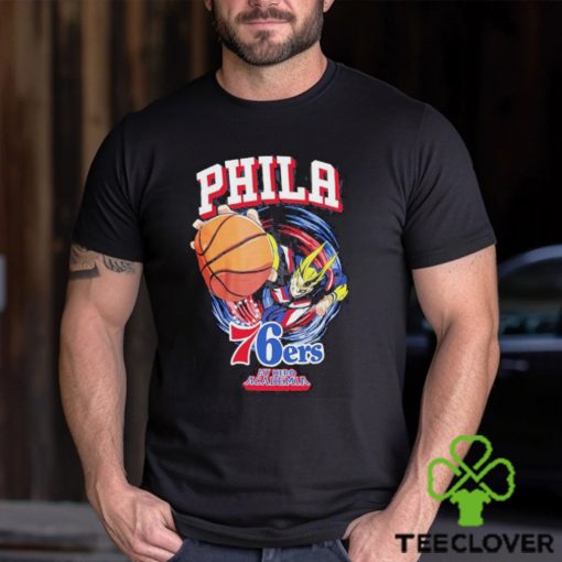 Official Philadelphia 76ers Hyperfly Unisex NBA x My Hero Academia All Might Smash T Shirt