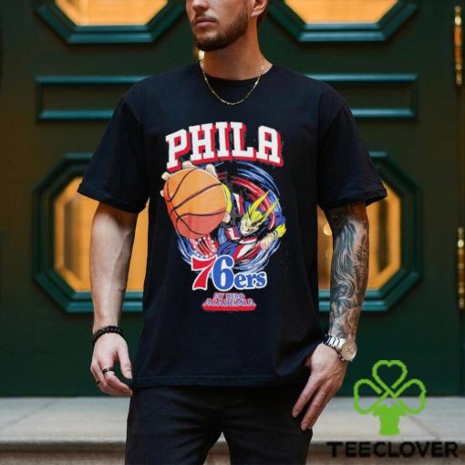 Official Philadelphia 76ers Hyperfly Unisex NBA x My Hero Academia All Might Smash T Shirt