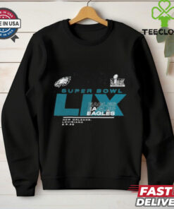 Official Philadelphia Eagles 2024 Super Bowl LIX Participant New Orleans Louisiana 2.9.25 Quick Pass LS t shirt
