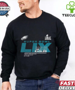 Official Philadelphia Eagles 2024 Super Bowl LIX Participant New Orleans Louisiana 2.9.25 Quick Pass LS t shirt