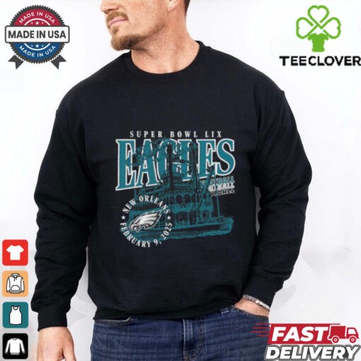 Official Philadelphia Eagles Football 2024 Super Bowl LIX Steamboat New Orleans February 9 2025 t shirt