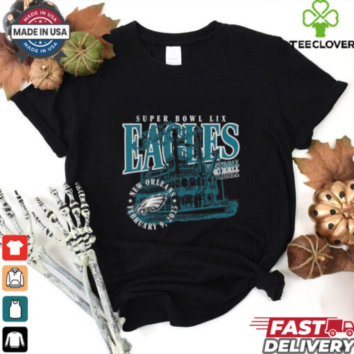 Official Philadelphia Eagles Football 2024 Super Bowl LIX Steamboat New Orleans February 9 2025 t shirt