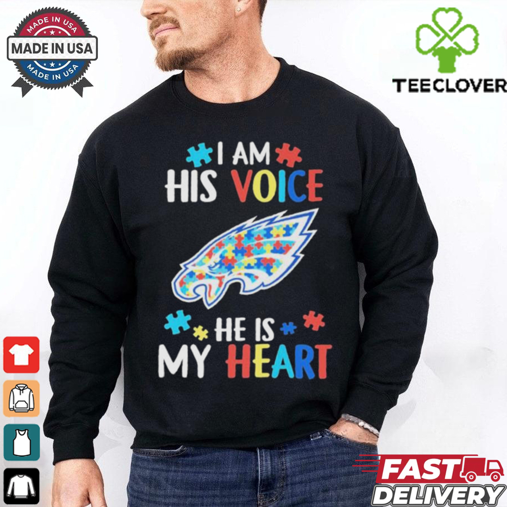 Official Philadelphia Eagles I Am His Voice He Is My Heart T shirts Official Philadelphia Eagles I Am His Voice He Is My Heart T shirts