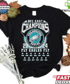 Official Philadelphia Eagles NFC East Champions 1980 2024 Fly Eagles Fly Shirt