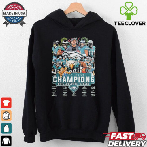 Official Philadelphia Eagles NFC East Champions 2023 2024 NFL Coach Mascot Signature Shirts