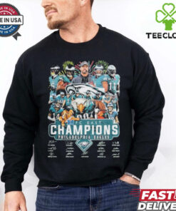 Official Philadelphia Eagles NFC East Champions 2023 2024 NFL Coach Mascot Signature Shirts